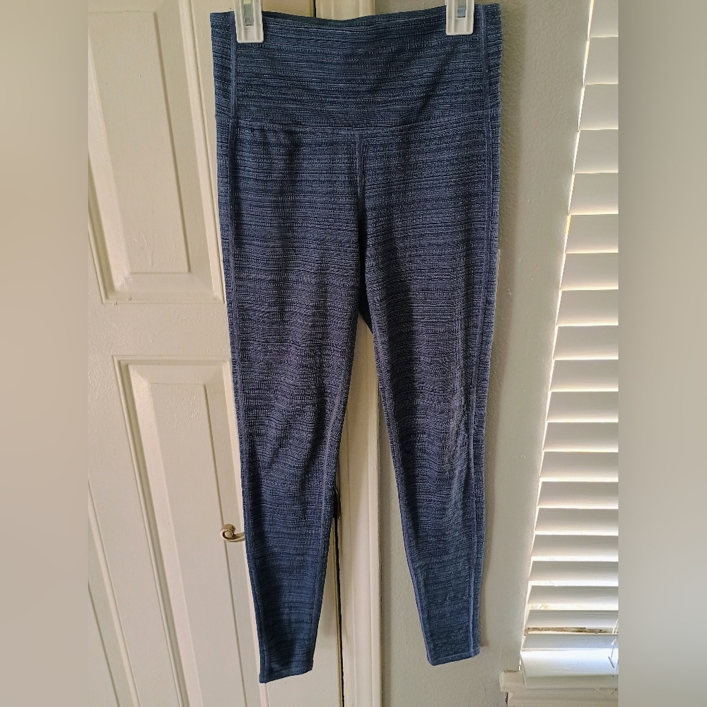 Athleta Textured Blue Leggings
